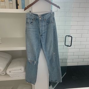 Agolde high waisted straight leg jeans